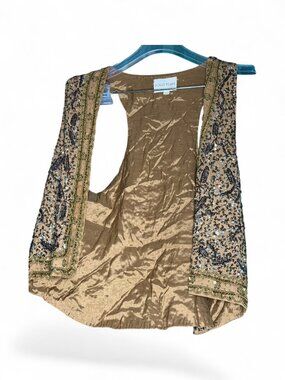 VINTAGE Dolls Point Embroidered Vest Size L - Free Shipping